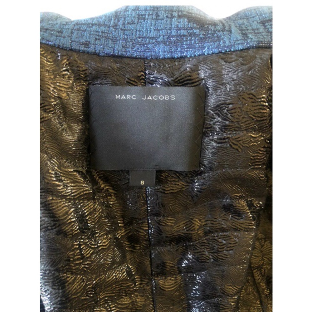 Marc Jacobs Collection Resort 2010 Metallic Blue Tweed Embellished Skirt Suit - Picture 9 of 13
